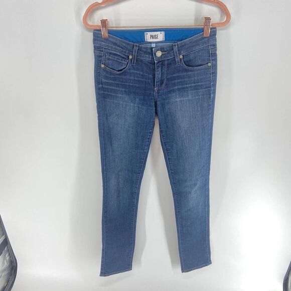 Paige Skyline Skinny Dark Wash Midrise Jean Pants Womens 26 - Picture 5 of 5